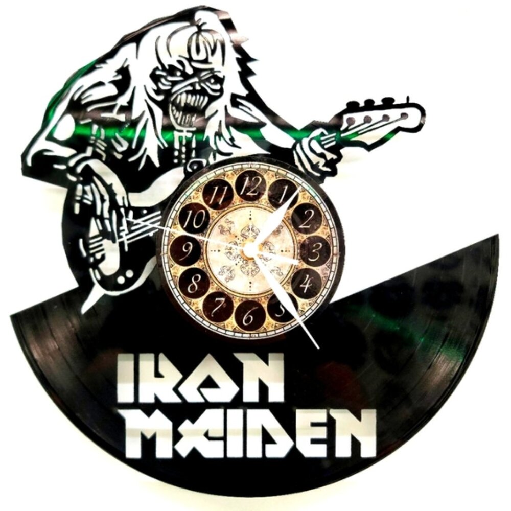 IRON MAIDEN vinyl record clock |  wall art decor gift for studio or music room